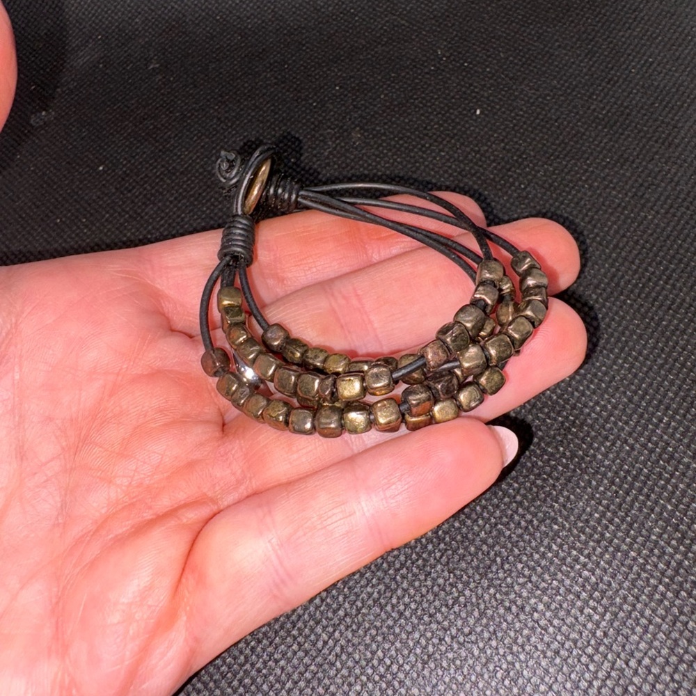 Beaded Leather Wrap Bracelet - Picture 1 of 2